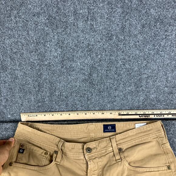 AG Adriano Goldschmied Pants Mens 34x34 Beige Khaki Chino Stretch Casual Classic - Picture 6 of 11